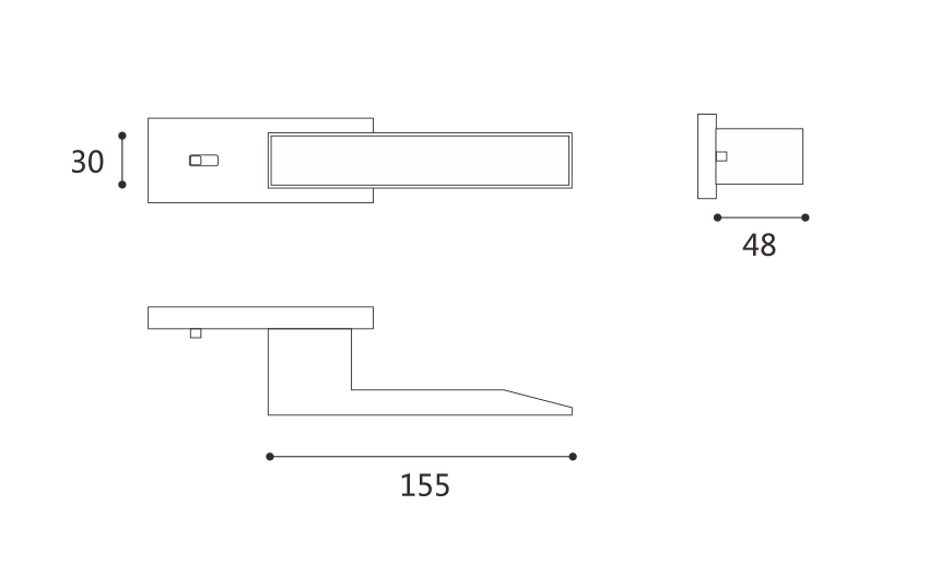 Qhov Rooj-Lock-Knob set-Design-Glass Door