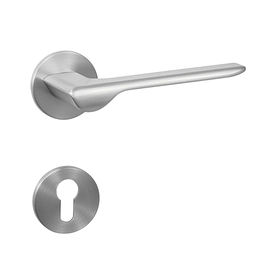 Matt satin chrome sab nrauv qhov rooj kov thiab deadbolts