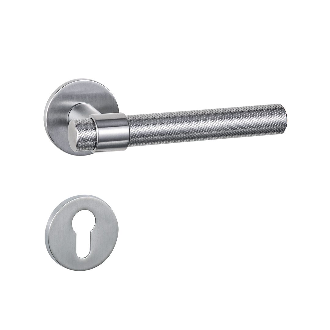 Iuxury matte satin chrome qhov rooj kov thiab xauv