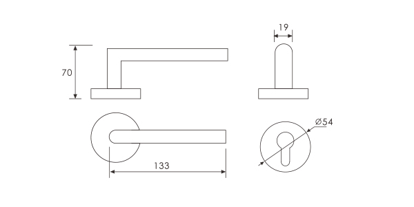 2022 Moralo o Mocha ka ho Fetisisa o Bonolo oa Sejoale-joale oa Zinc Alloy Front Door Lever Handle ho Rosette