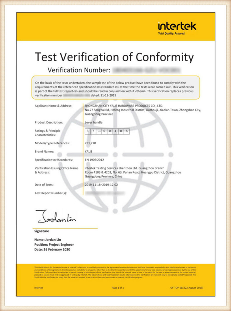 Certification EN-1