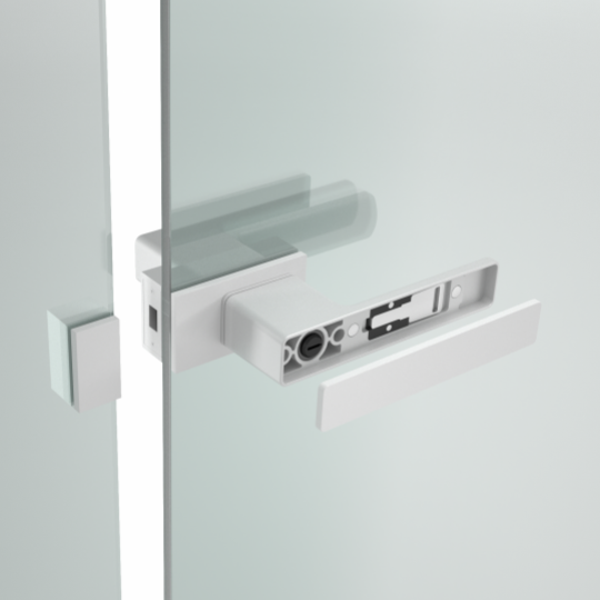 matt dawb qhov rooj xauv rau iav qhov rooj tsis slim aluminium ncej