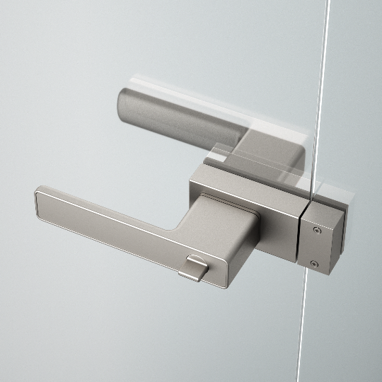 Platinum grey qhov rooj xauv rau iav qhov rooj tsis muaj slim aluminium ncej