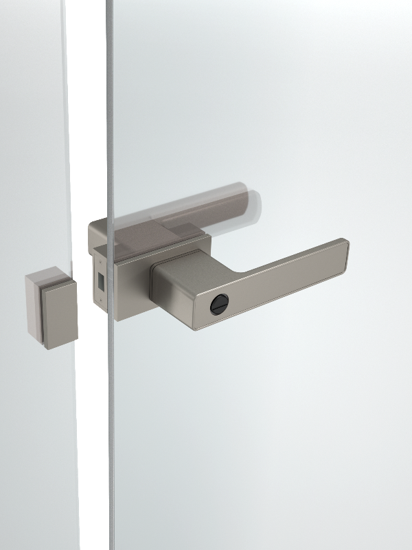 Platinum grey qhov rooj kov rau iav qhov rooj tsis slim aluminium ncej