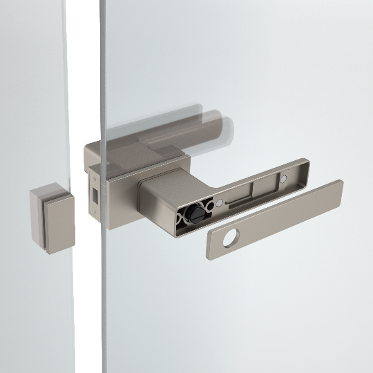 Platinum grey qhov rooj pob qhov rooj rau iav qhov rooj tsis slim aluminium ncej