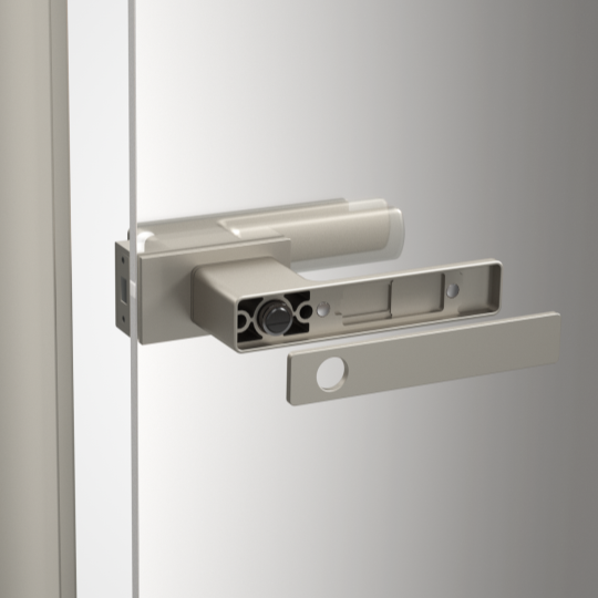 Platinum grey qhov rooj kov rau iav qhov rooj tsis muaj slim aluminium ncej ntawm sash