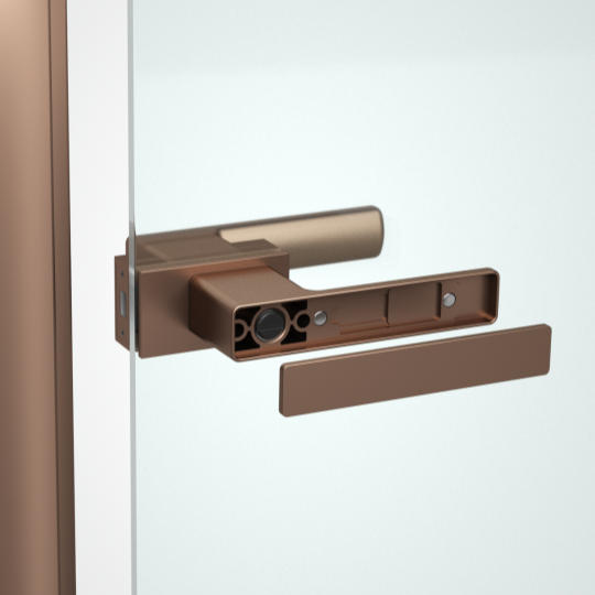 Satin champagne qhov rooj lever rau iav qhov rooj tsis slim aluminium ncej ntawm sash