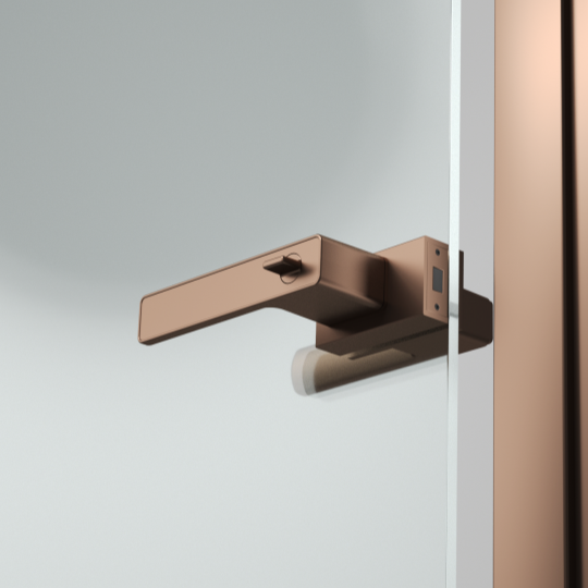 Satin champagne qhov rooj xauv rau iav qhov rooj tsis muaj slim aluminium ncej ntawm sash