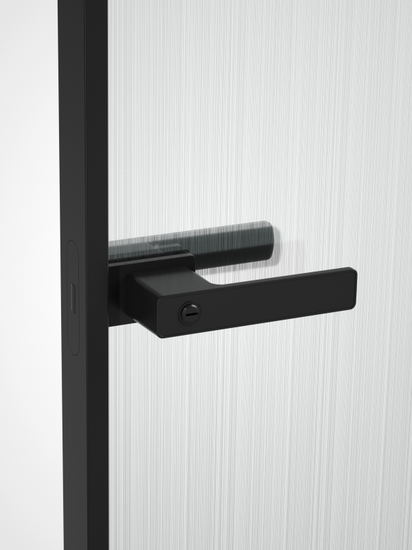 tshwj xeeb minimalist matt dub qhov rooj kov rau iav qhov rooj nrog slim aluminium ncej