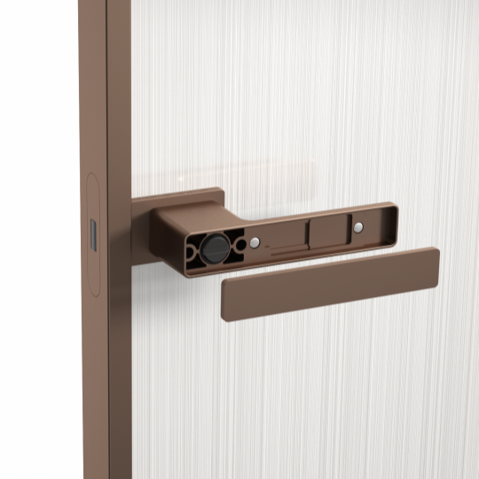 tshwj xeeb minimalist satin champagne qhov rooj pob qhov rooj rau iav qhov rooj nrog slim aluminium ncej