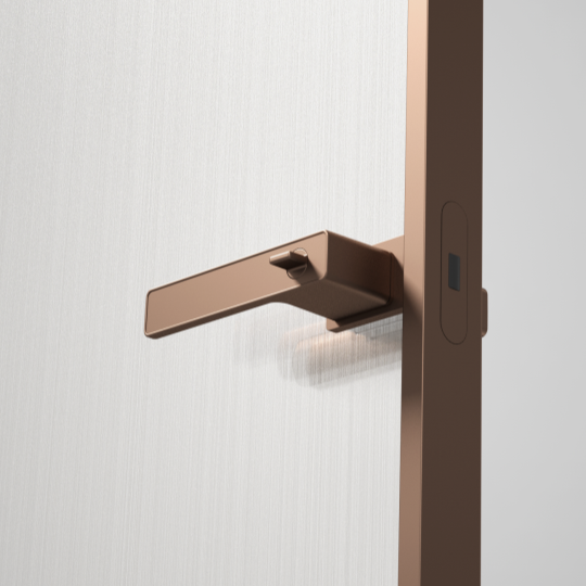 tshwj xeeb minimalist satin champagne qhov rooj xauv rau iav qhov rooj nrog slim aluminium ncej