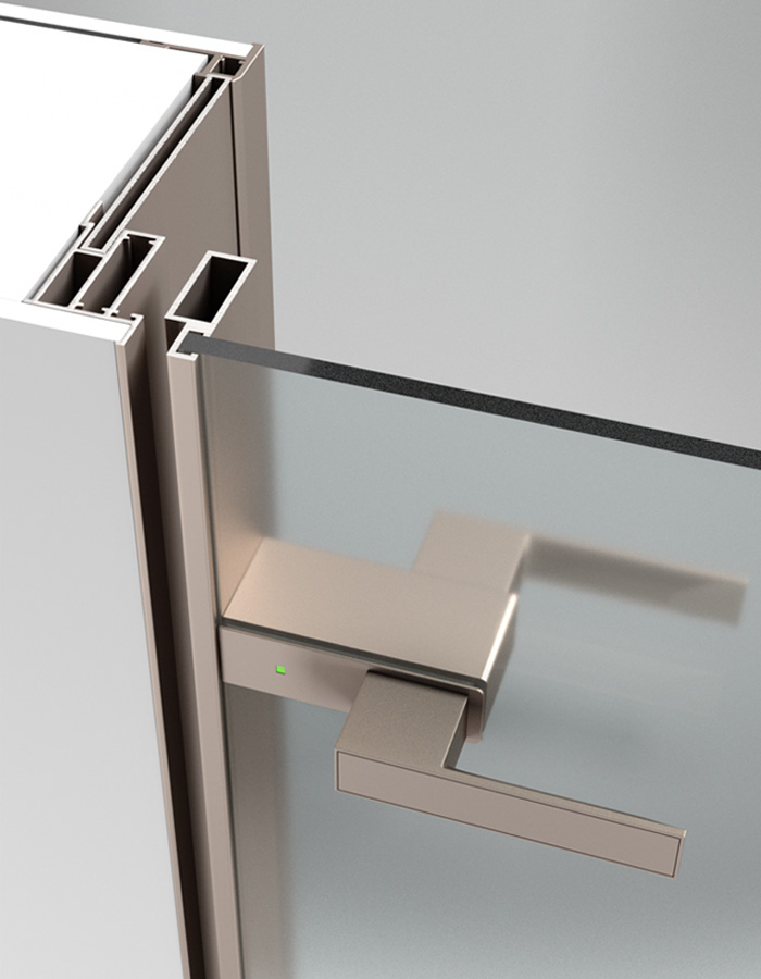 bathroom glass partition door lock