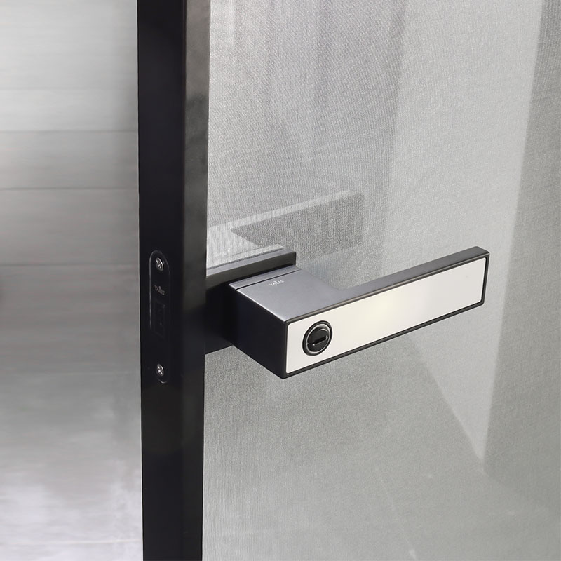 New Arrival China Glass Shower Door Handles - Matt Black Slim Frame Glass Door Handle Lock – YALIS