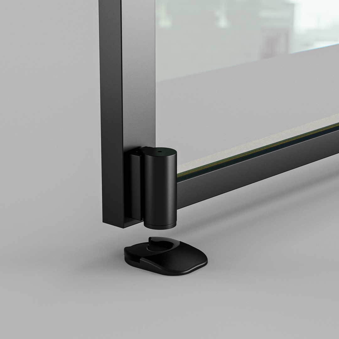 Black Glass door windproof door stopper