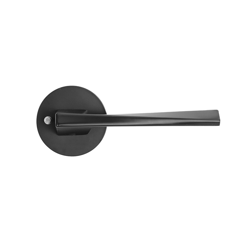 Bottom price Bathroom Door Handle With Thumb Lock - Black Round Child Safety Door Handle With Lock – YALIS