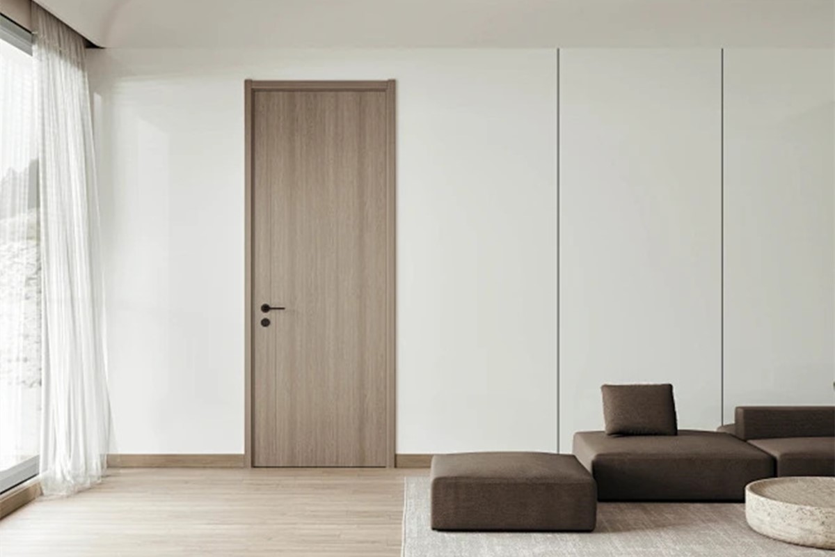 Interior wooden door scene