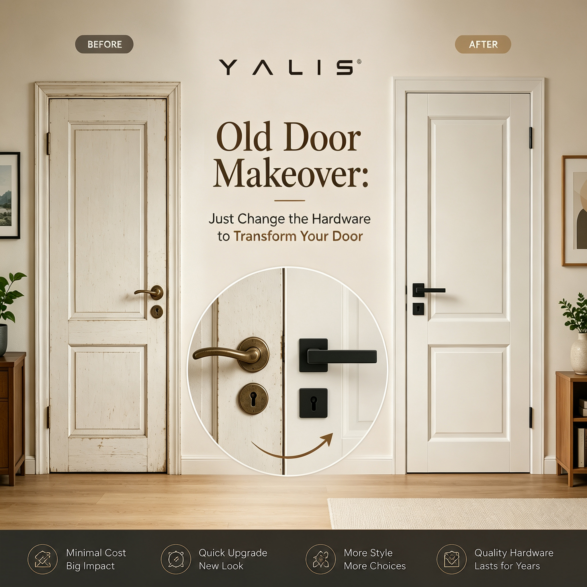 Old Door Makeover: Just Change the Hardware to Transform Your Door
