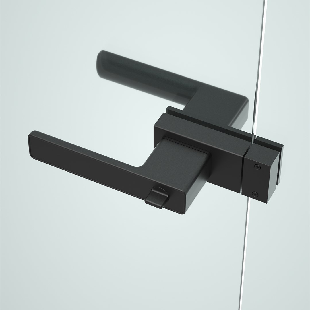 Exclusive Minimalist Door Handle For Glass Door Without Slim Aluminum Frame-Matt Black