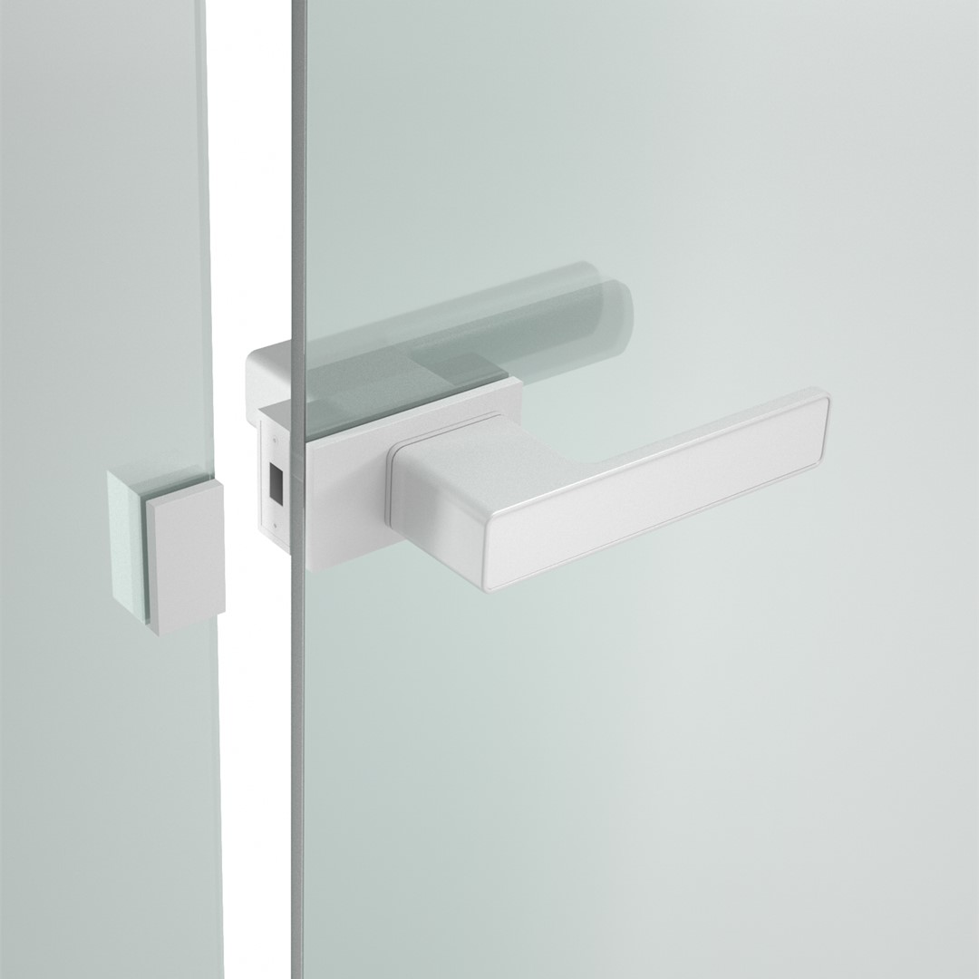 Exclusive Minimalist Door Handle For Glass Door Without Slim Aluminum Frame-Matt White