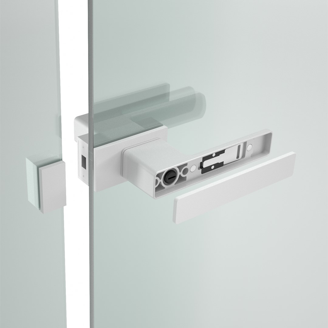 Exclusive Minimalist Door Handle For Glass Door Without Slim Aluminum Frame-Matt White