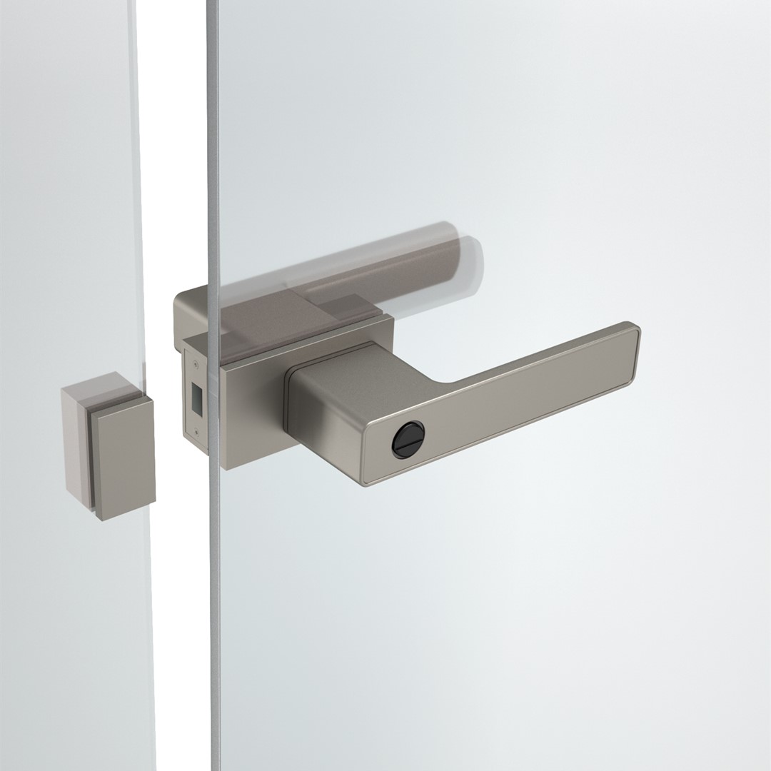 Exclusive Minimalist Door Handle For Glass Door Without Slim Aluminum Frame-Platinum Grey