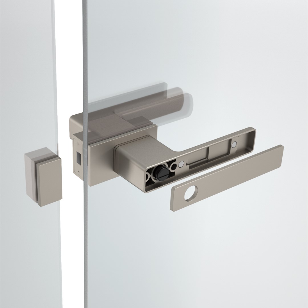 Exclusive Minimalist Door Handle For Glass Door Without Slim Aluminum Frame-Platinum Grey
