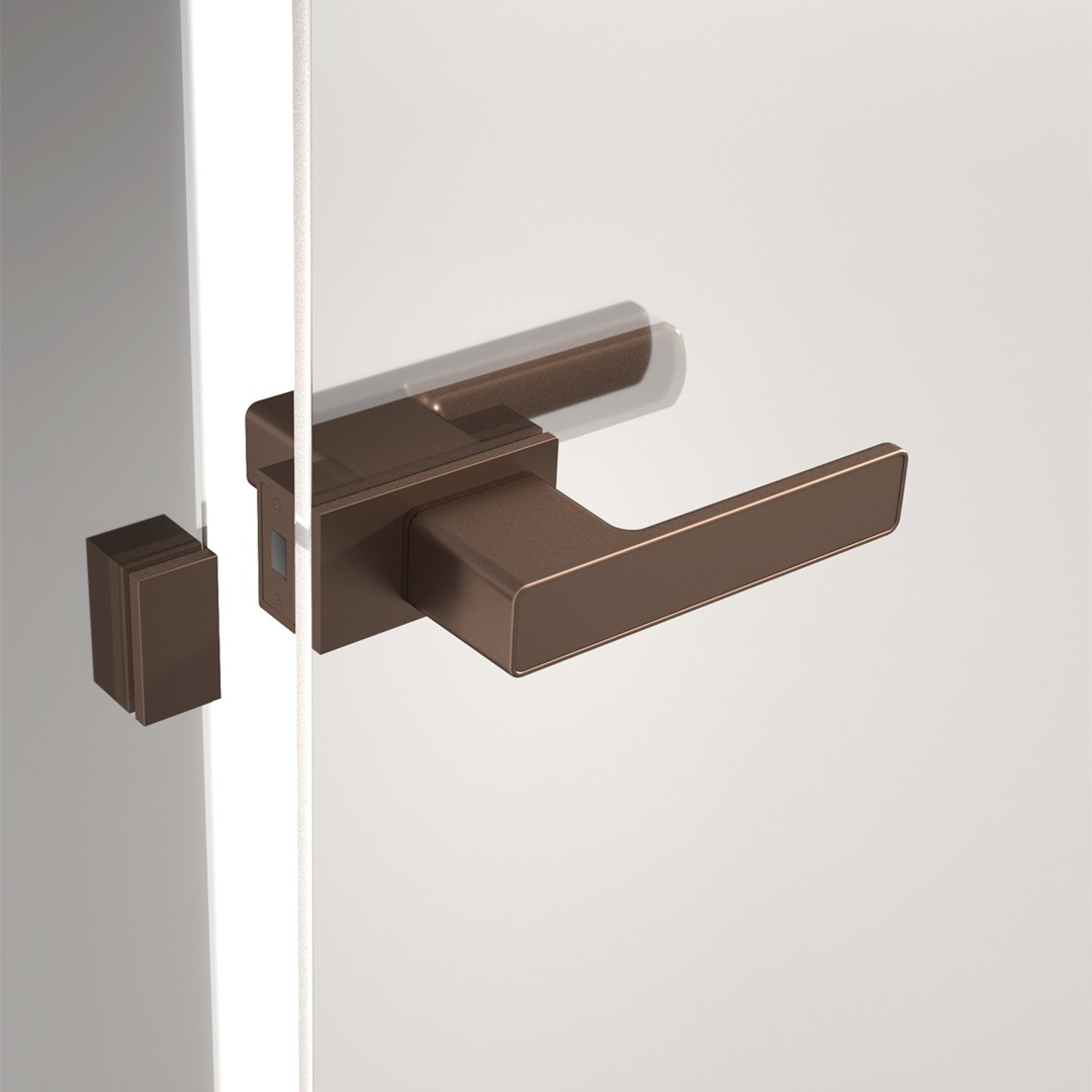 Exclusive Minimalist Door Handle For Glass Door Without Slim Aluminum Frame-Satin Champagne
