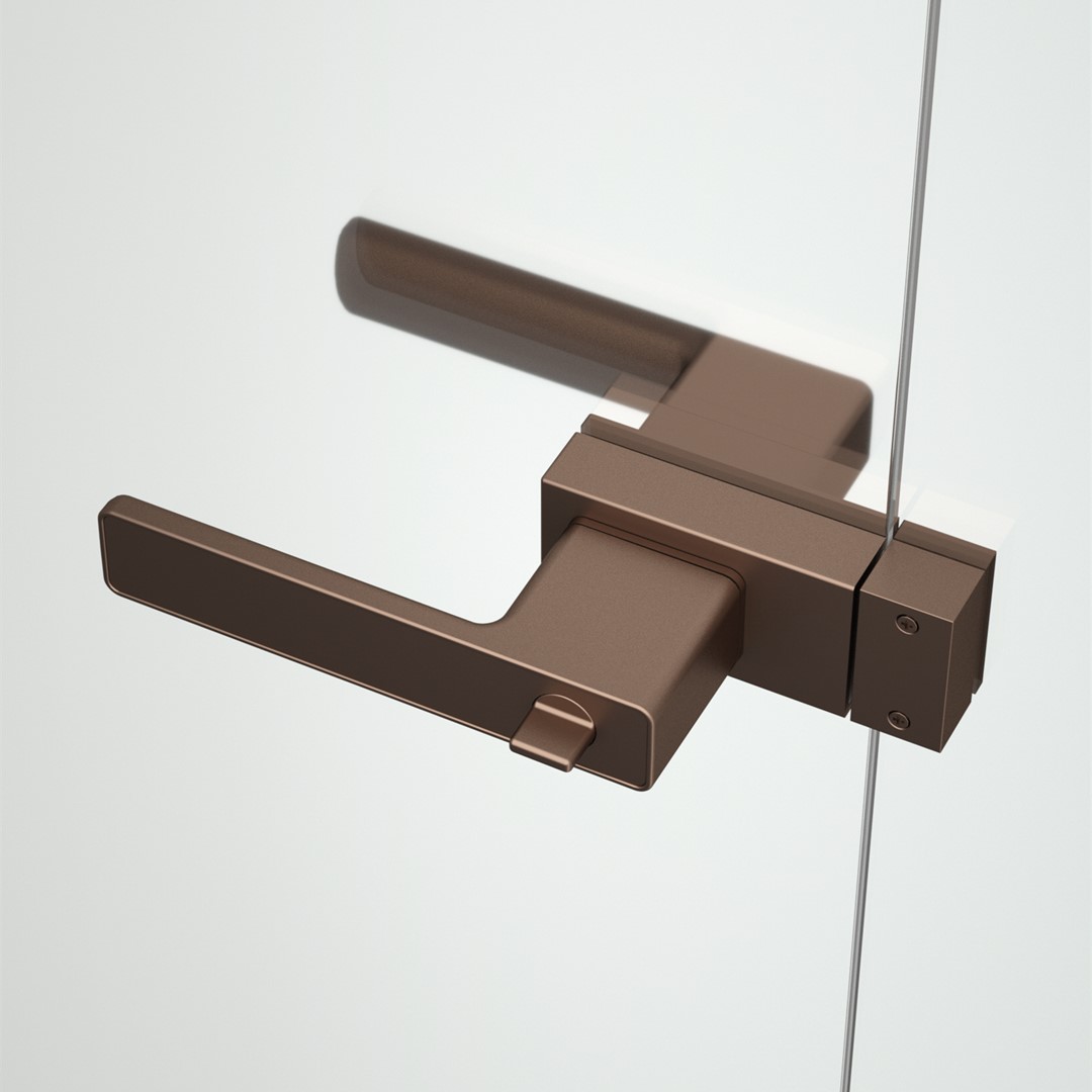 Exclusive Minimalist Door Handle For Glass Door Without Slim Aluminum Frame-Satin Champagne