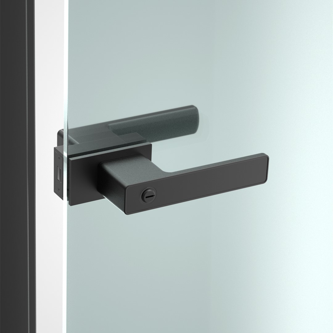 Exclusive Minimalist Door Handle For Glass Door Without Slim Aluminum Frame On Sash-Matt Black
