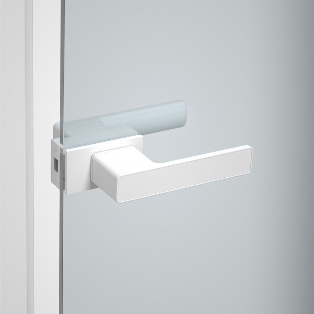 Exclusive Minimalist Door Handle For Glass Door Without Slim Aluminum Frame On Sash-Matt White