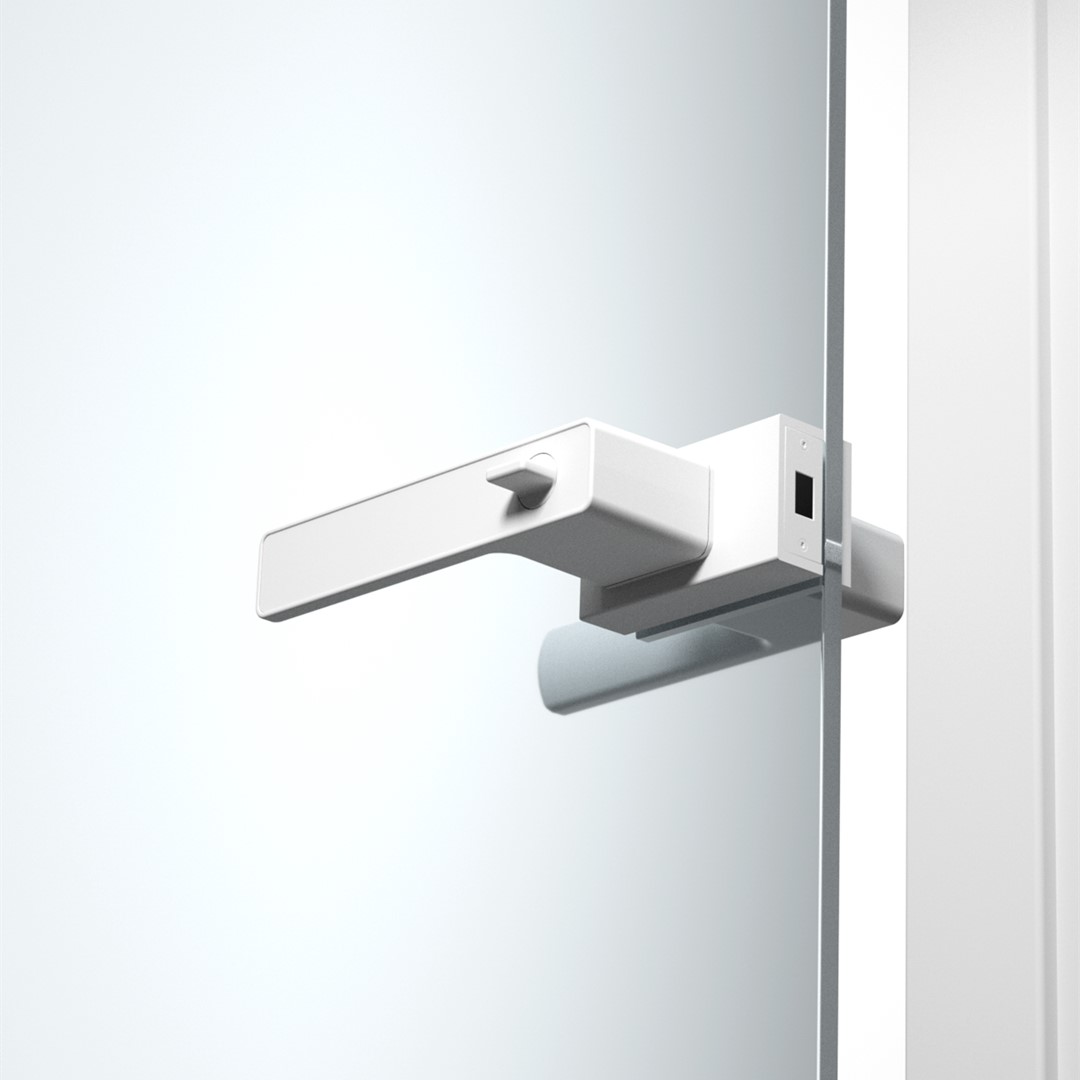 Exclusive Minimalist Door Handle For Glass Door Without Slim Aluminum Frame On Sash-Matt White
