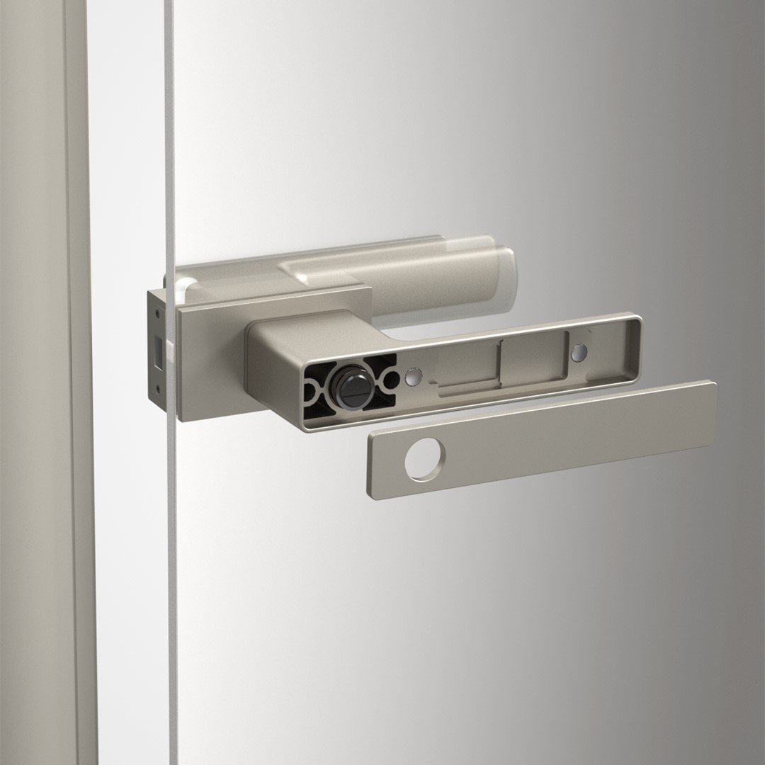 Exclusive Minimalist Door Handle For Glass Door Without Slim Aluminum Frame On Sash-Yalis Grey
