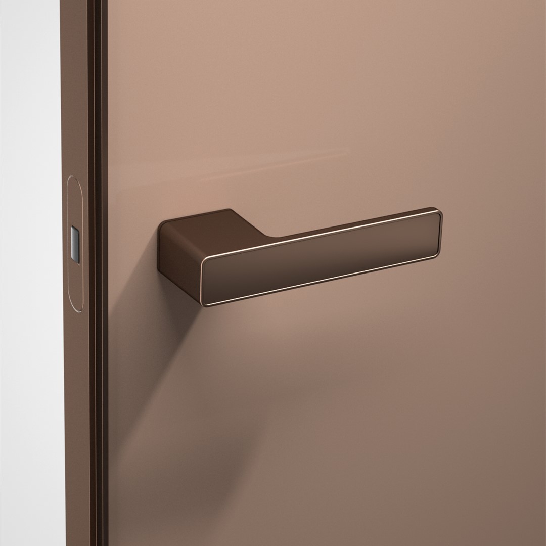 Exclusive Minimalist Door Handle For Wooden Doors-Satin Champagne