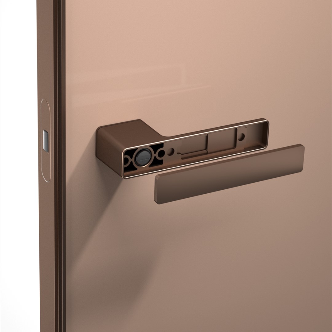 Exclusive Minimalist Door Handle For Wooden Doors-Satin Champagne