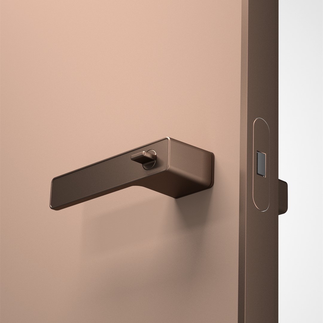Exclusive Minimalist Door Handle For Wooden Doors-Satin Champagne