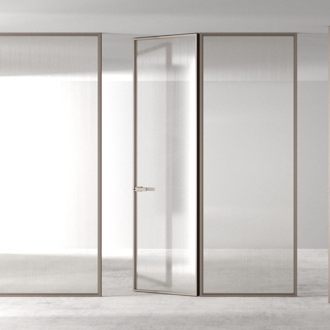 Exclusive Minimalist Door Handle For Glass Door With Slim Aluminum Frame