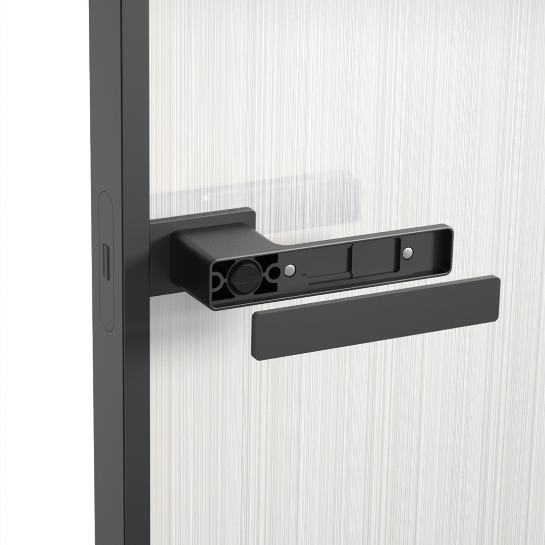Exclusive Minimalist Door Handle For Glass Door Without Slim Aluminum Frame On Sash-Platinum Grey