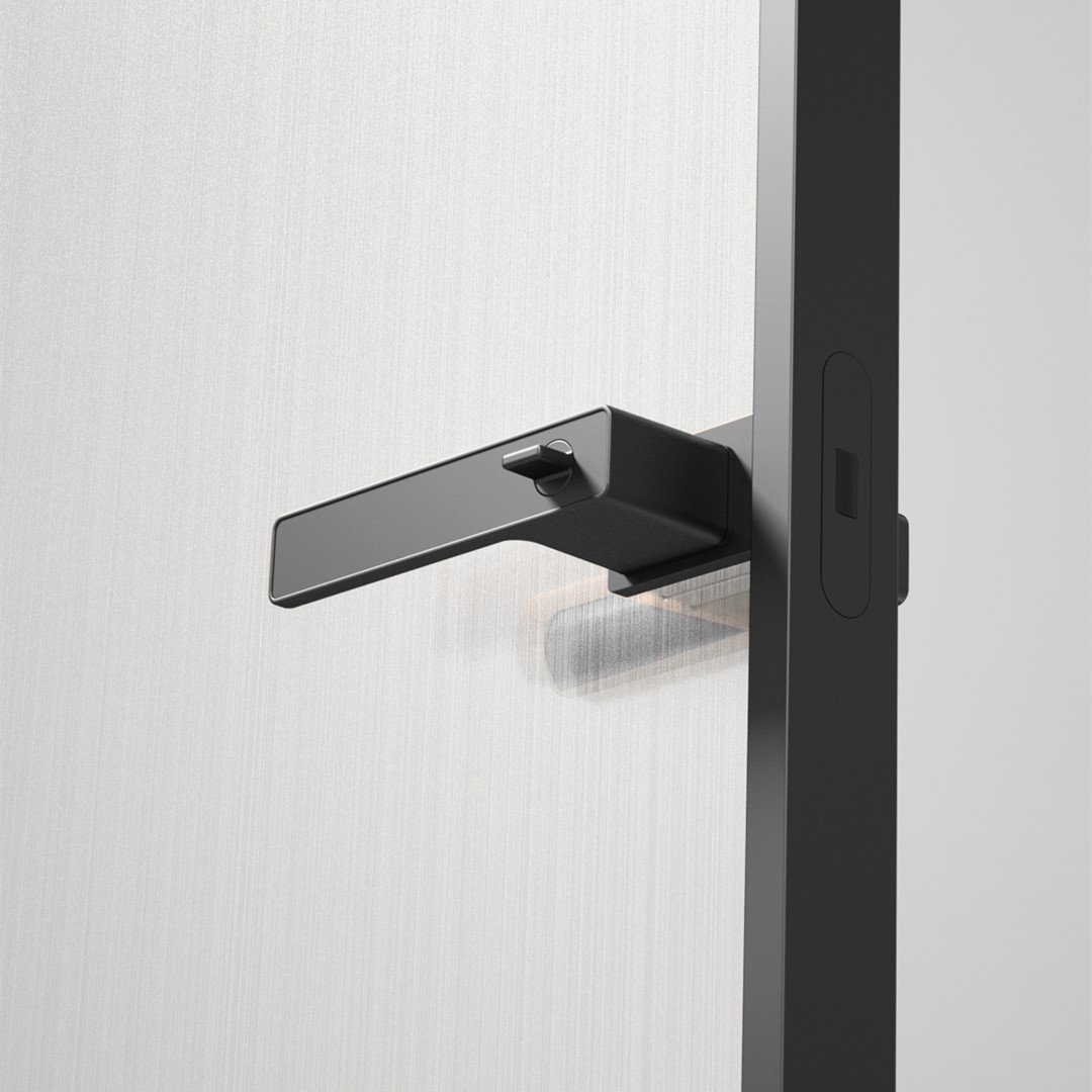 Exclusive Minimalist Door Handle For Glass Door Without Slim Aluminum Frame On Sash-Platinum Grey